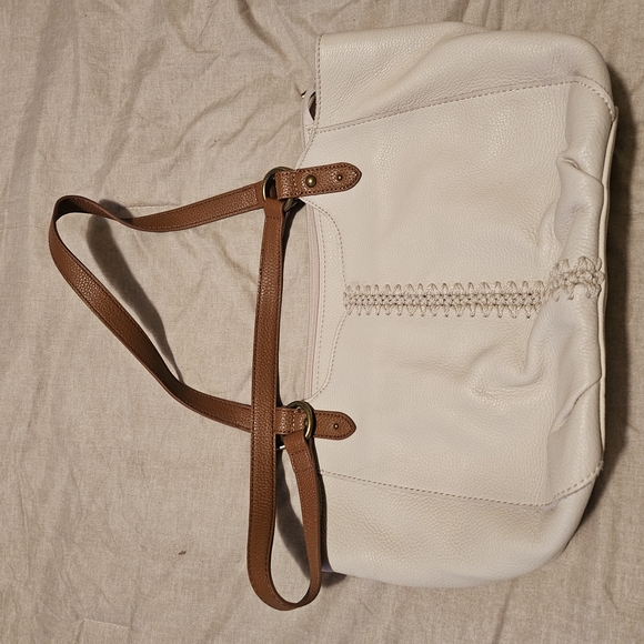 The Sak Handbags - The Sak White and Tan Leather Tote Bag